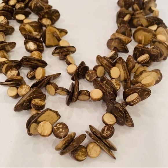 💐5/25 Multi strand coconut bead boho statement necklace - Picture 2 of 7